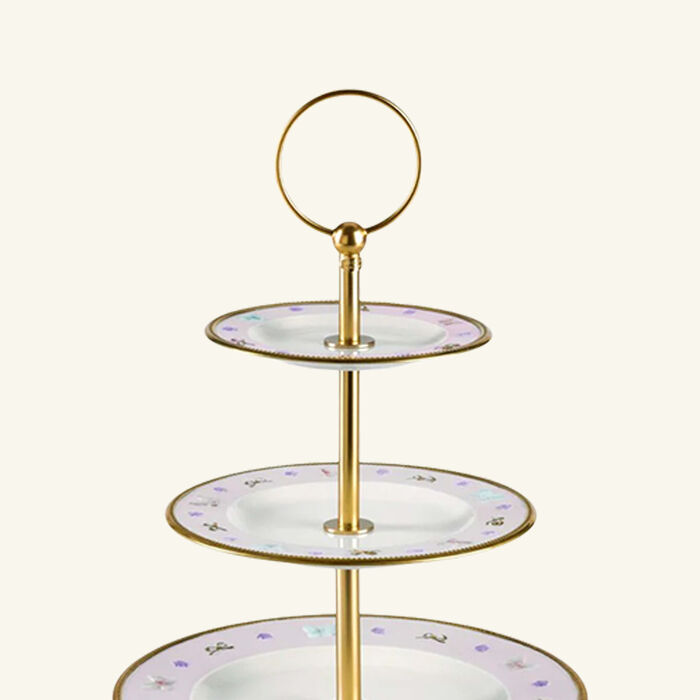 villari butterfly pastel pink 3 tier cake stand