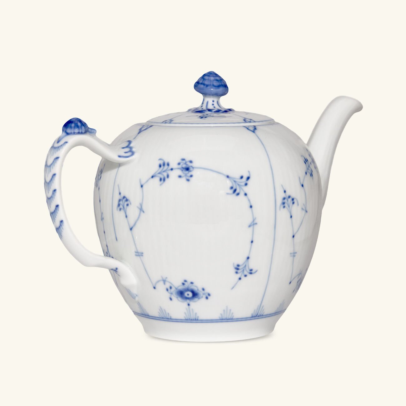 royal copenhagen blue fluted plain teapot white