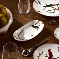 bernardaud aux oiseaux serving platter oval gold 21cm