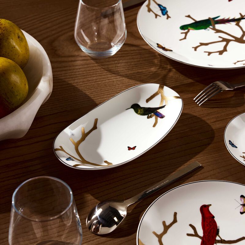 Aux Oiseaux Serving Platter Oval Gold 21cm bernardaud aux oiseaux serving platter oval gold 21cm