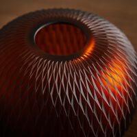ruckl metamorphosis vase round mini amber