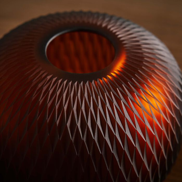 ruckl metamorphosis vase round mini amber