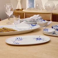 royal copenhagen blue fluted mega serving plate oval white 37cm