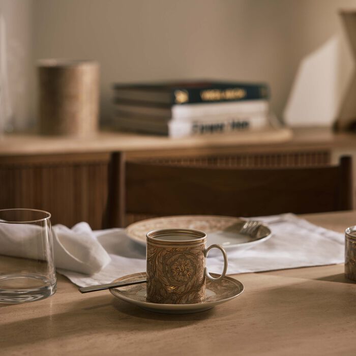versace barocco beige coffee cup saucer