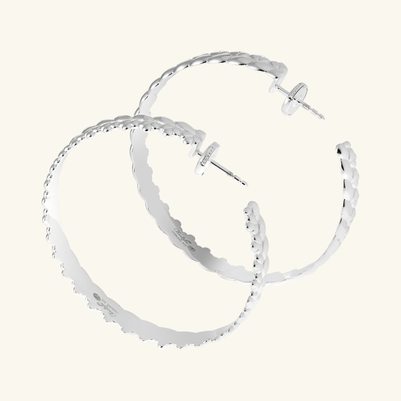 christofle babylone hoop earring sterling silver