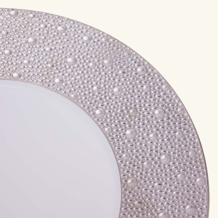 bernardaud ecume dinner plate round silver 26cm