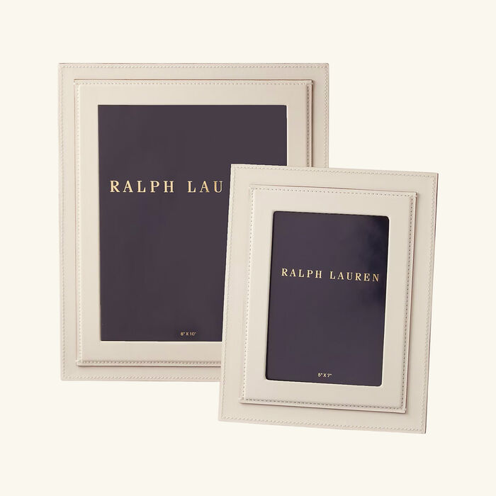 ralph lauren home brennan leather frame white 13x18cm