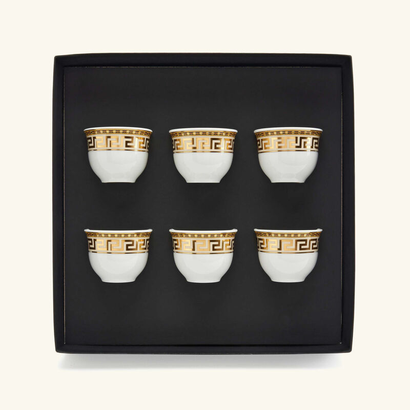 versace prestige gala arabic coffee cup white set of 6
