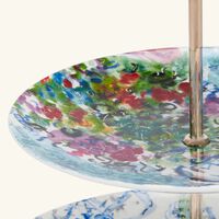 bernardaud chagall bouquet de fleurs cake stand blue