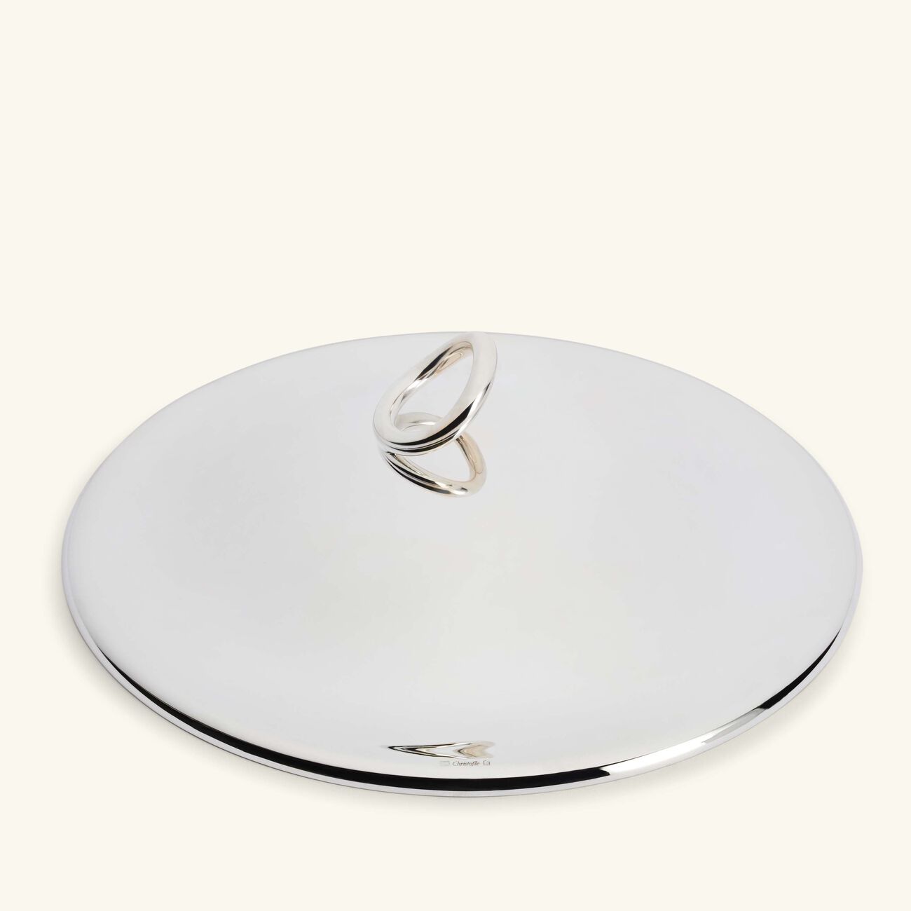 christofle vertigo cover round silver plated 25cm