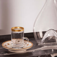 villari butterfly arabic tea cup saucer white