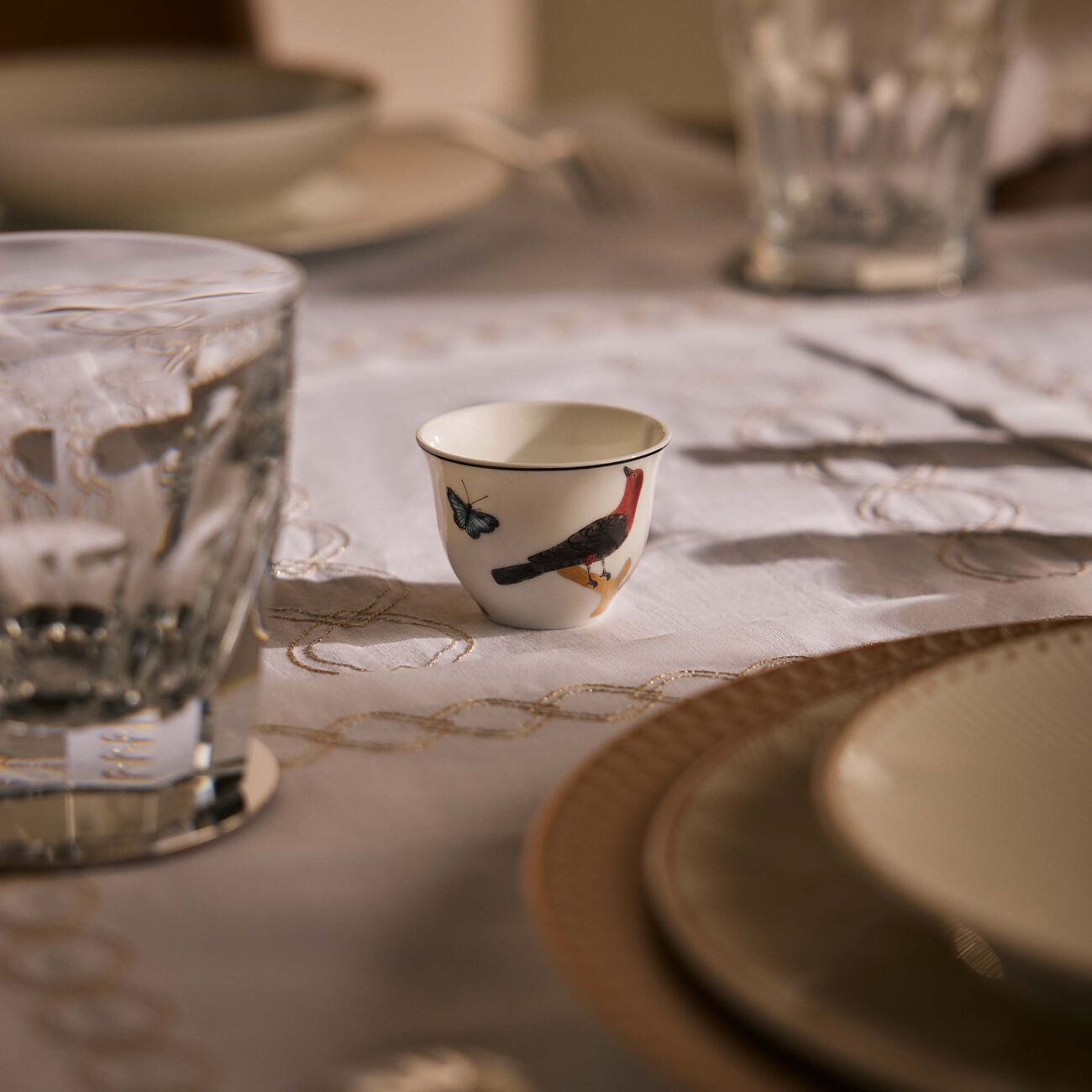 Aux Oiseaux Coffee Cup Gold bernardaud aux oiseaux coffee cup gold