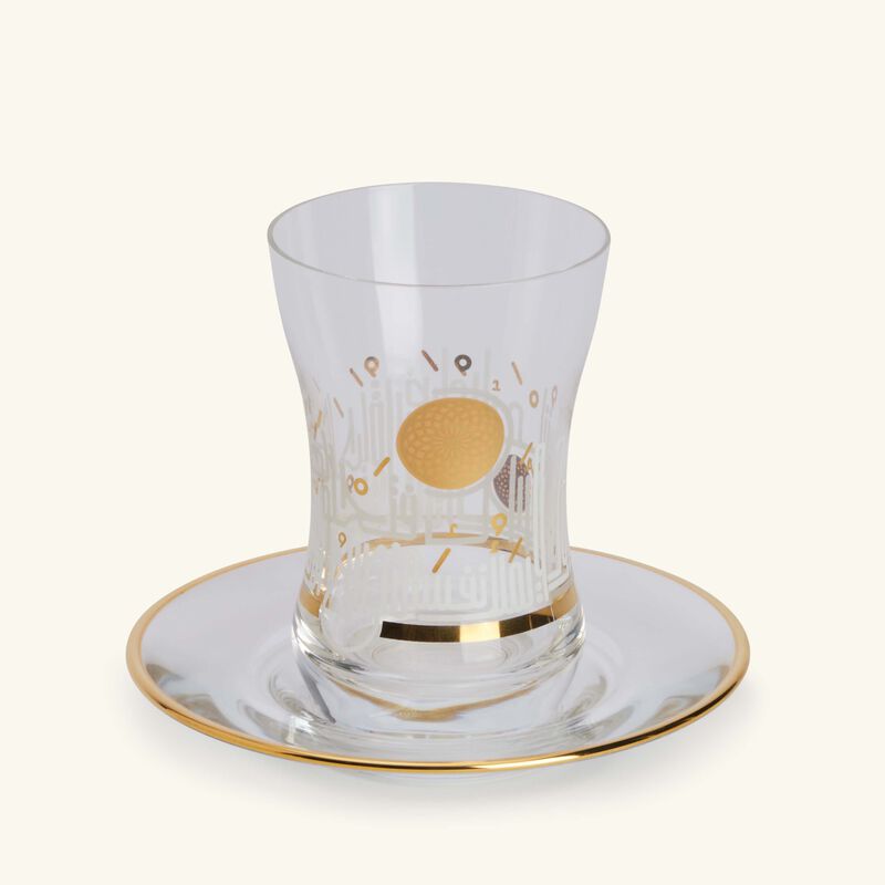 dimlaj hayat arabic tea cup and saucer gold set of 6