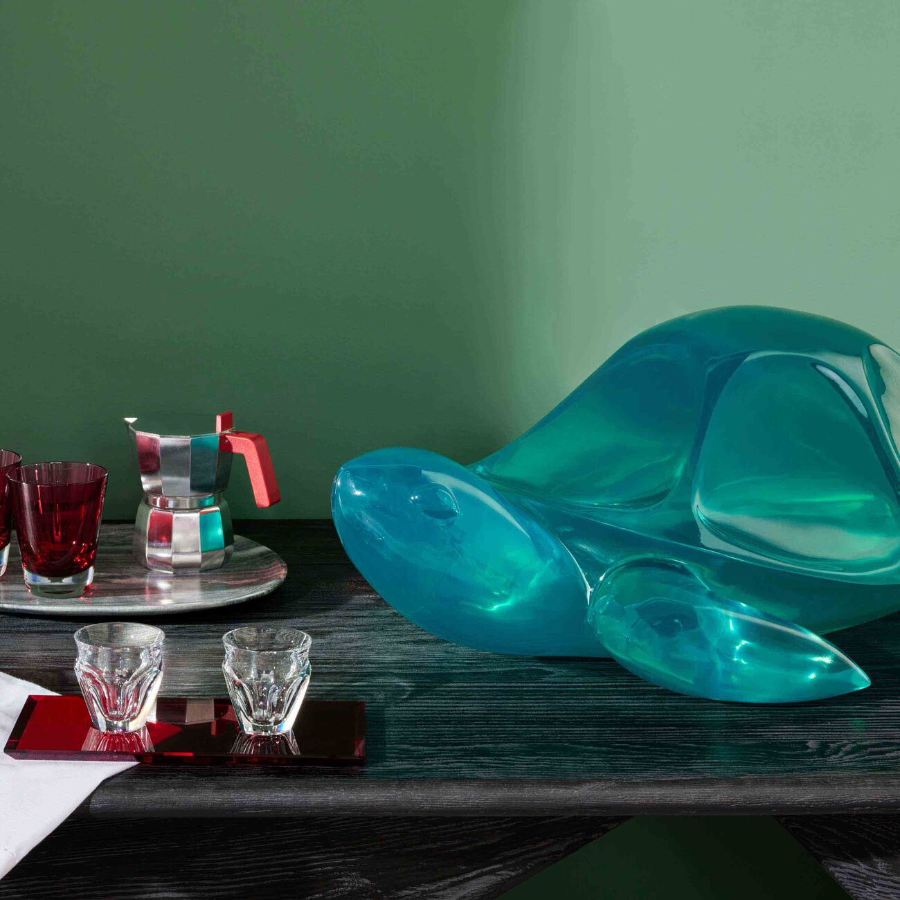 baccarat alessi tumblers and moka set clear
