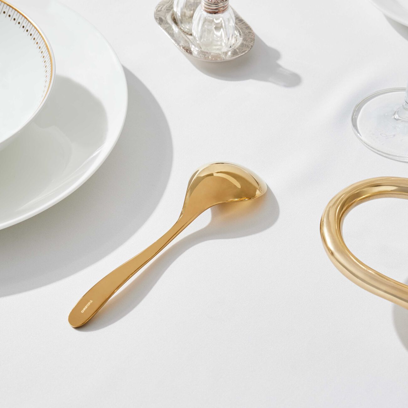 christofle l ame de cream soup spoon gold