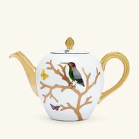 bernardaud aux oiseaux tea pot gold