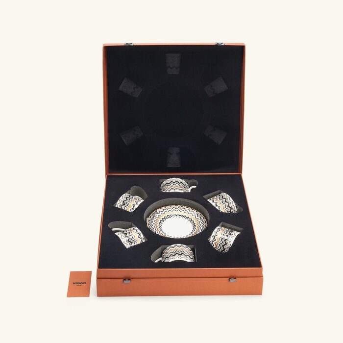 missoni home zig zag gold tea cup saucer gold set of 6