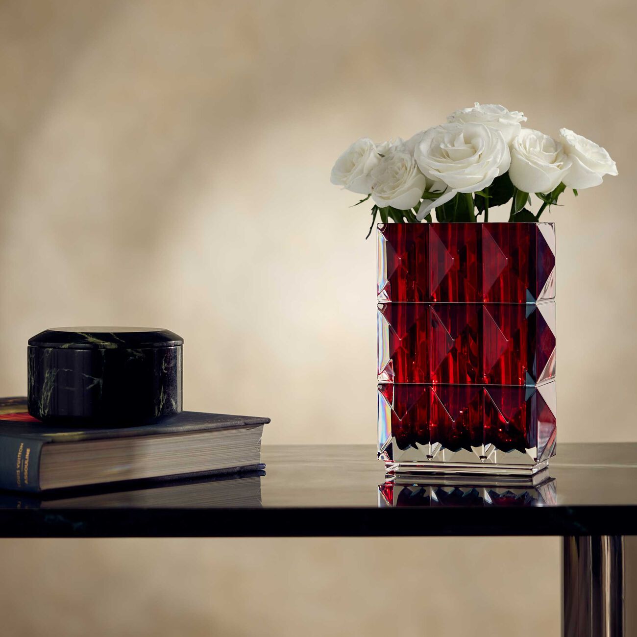 baccarat louxor vase small red