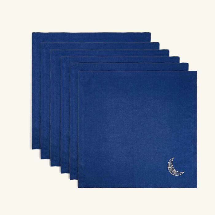 catherine denoual crescent napkin blue set of 6