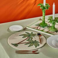 les ottomans jungle beaded placemat white