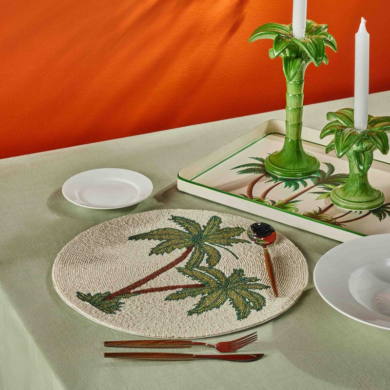 les ottomans jungle beaded placemat white