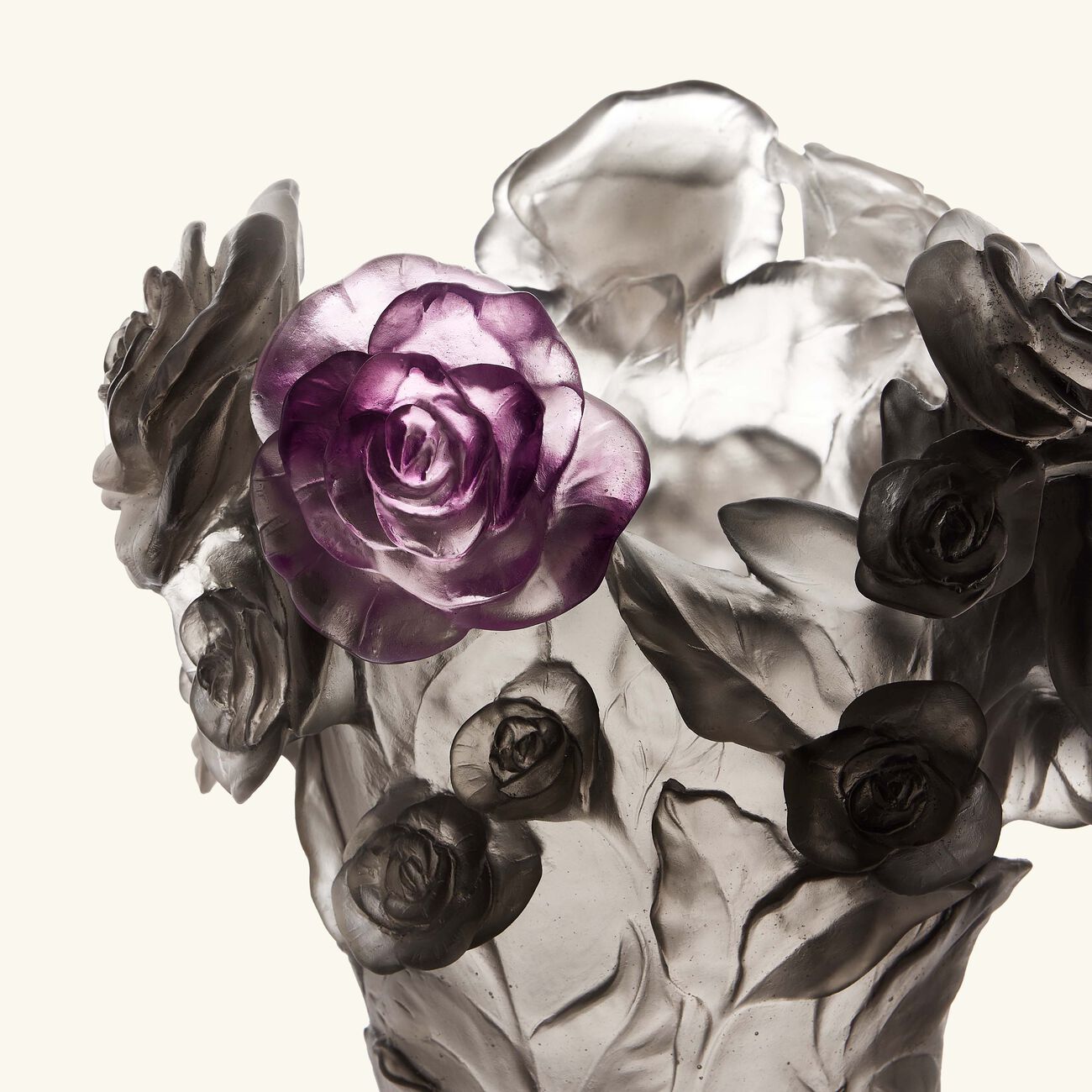 daum rose passion vase medium grey