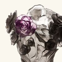daum rose passion vase medium grey