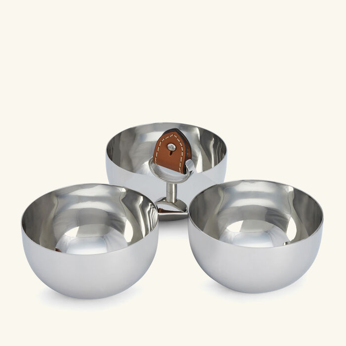 ralph lauren home wyatt triple serving bowl stainless steel