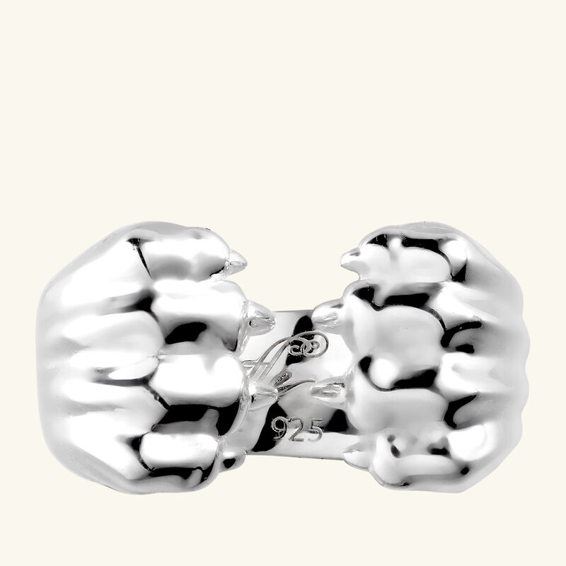 christofle patte de lion open ring sterling silver size 51