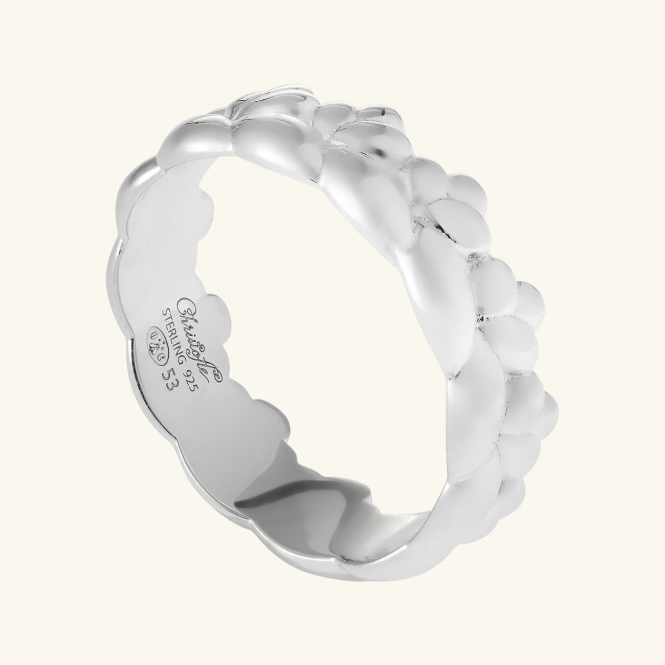 كريستوفل خاتم بابيلون رفيع فضي   مقاس 51