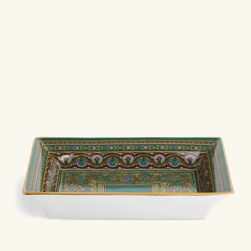 etro tartan trinket tray rectangular small green