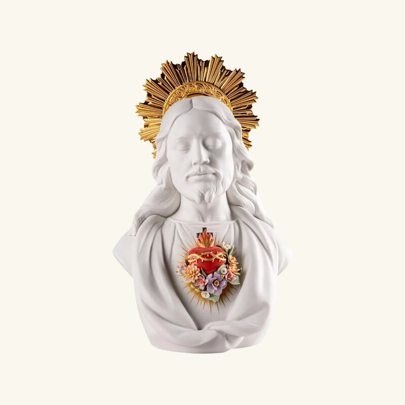 Sacred Heart of Jesus Sculpture Large White lladro sacred heart of jesus sculpture large white