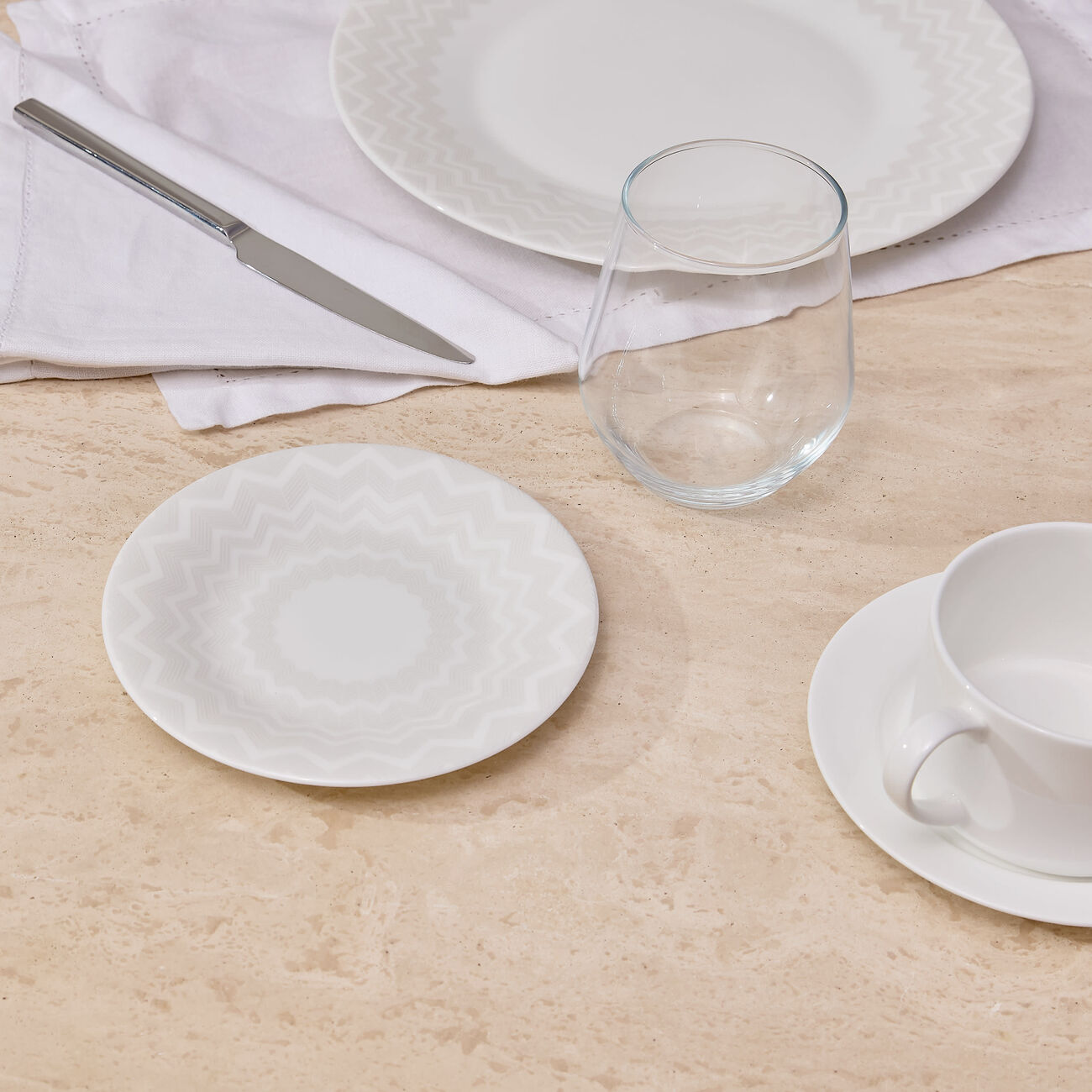 missoni home zig zag bread   butter plate round white 15 cm set of 2