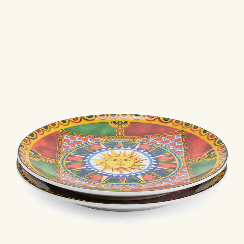 dolce gabbana casa carretto sun bread plate round 17cm set of 2
