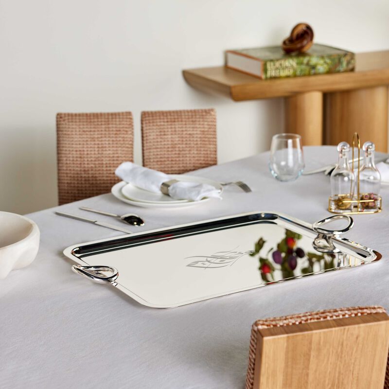 كريستوفل صينية فيرتيجو الحصرية لرمضان مستطيلة كبيرة باللون الفضي