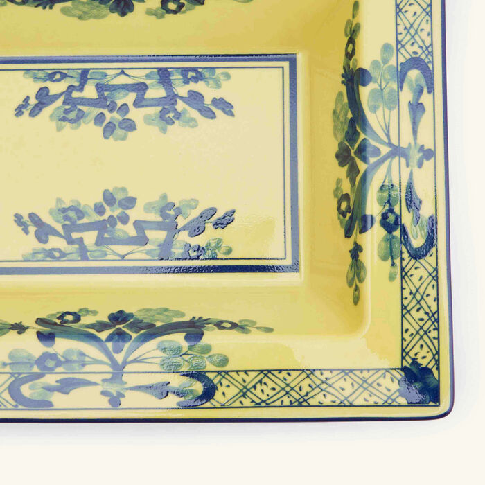 ginori 1735 oriente italiano citrino trinket tray rectangular small yellow