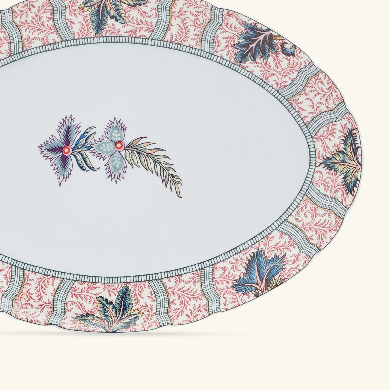 bernardaud collection braqueni serving platter oval red 33cm