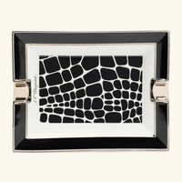st dupont crocodile ashtray rectangular mini black