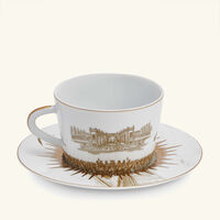 bernardaud versailles enchante tea cup   saucer gold set of 4