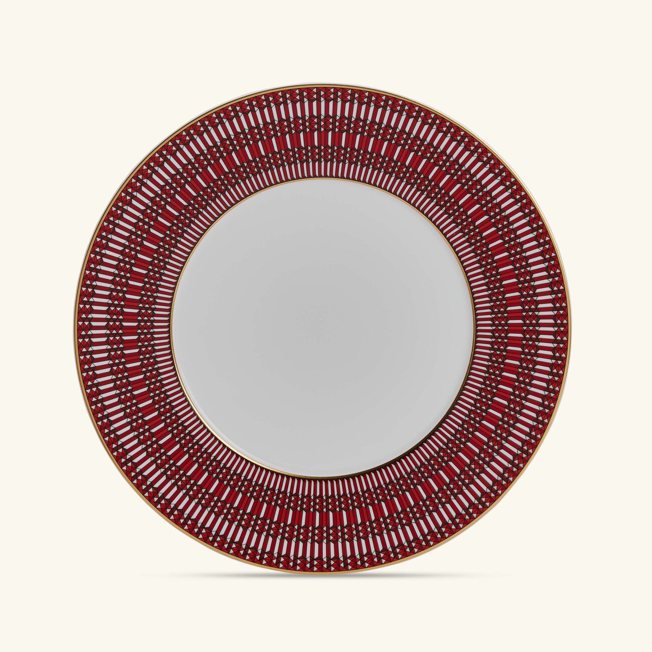 baccarat arcadia dinner plate round red 27cm set of 2