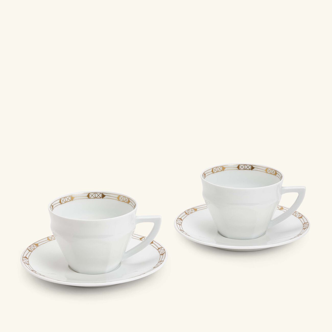 baccarat talleyrand tea cup saucer set of 2 gold