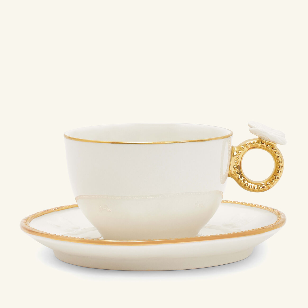 villari butterfly tea cup saucer white