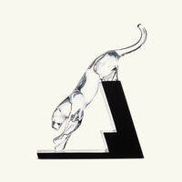 baccarat panther the leap sculpture medium blue