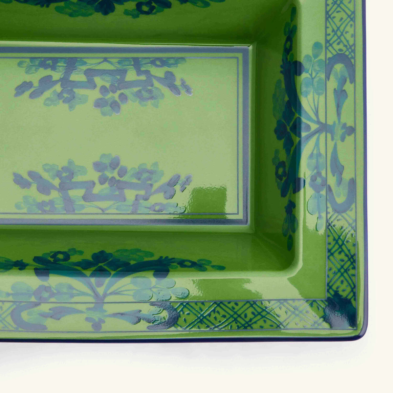 ginori 1735 oriente italiano malachite trinket tray square small green