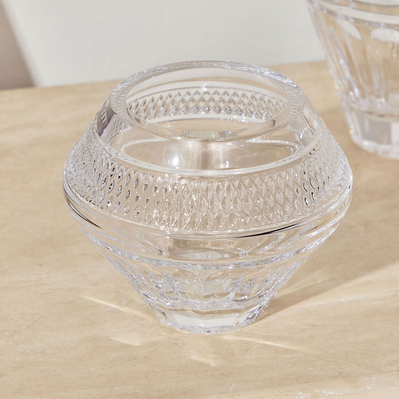 waterford mastercraft copper coast rose vase bowl small clear