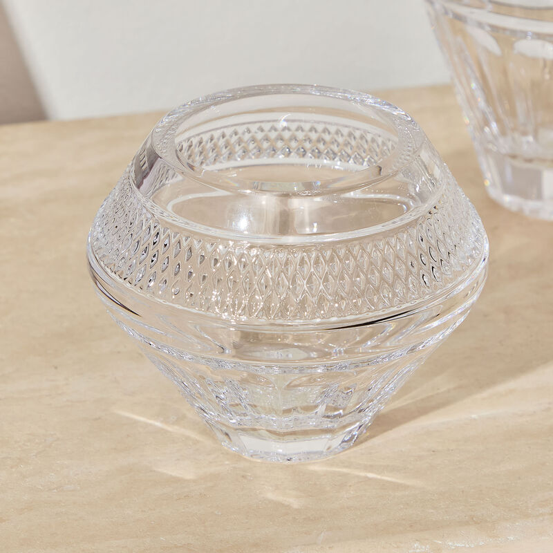 waterford mastercraft copper coast rose vase bowl small clear