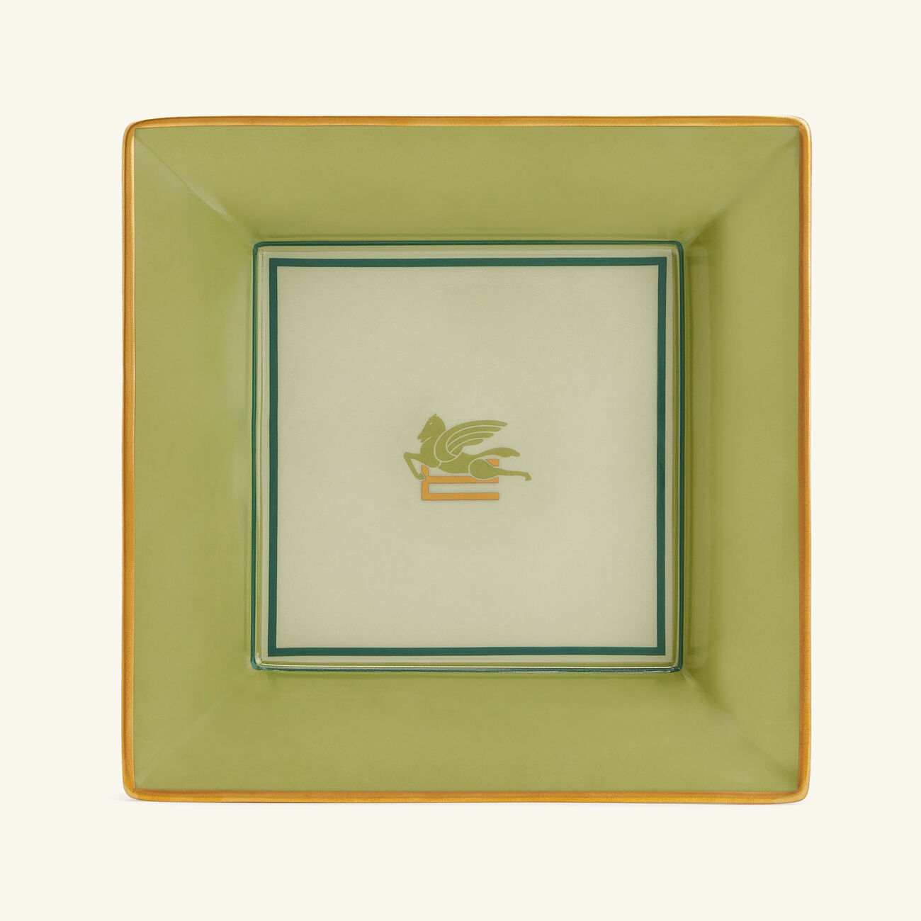 etro pegaso trinket tray square small green