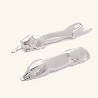 christofle gallia dog cat knife rests silver plated
