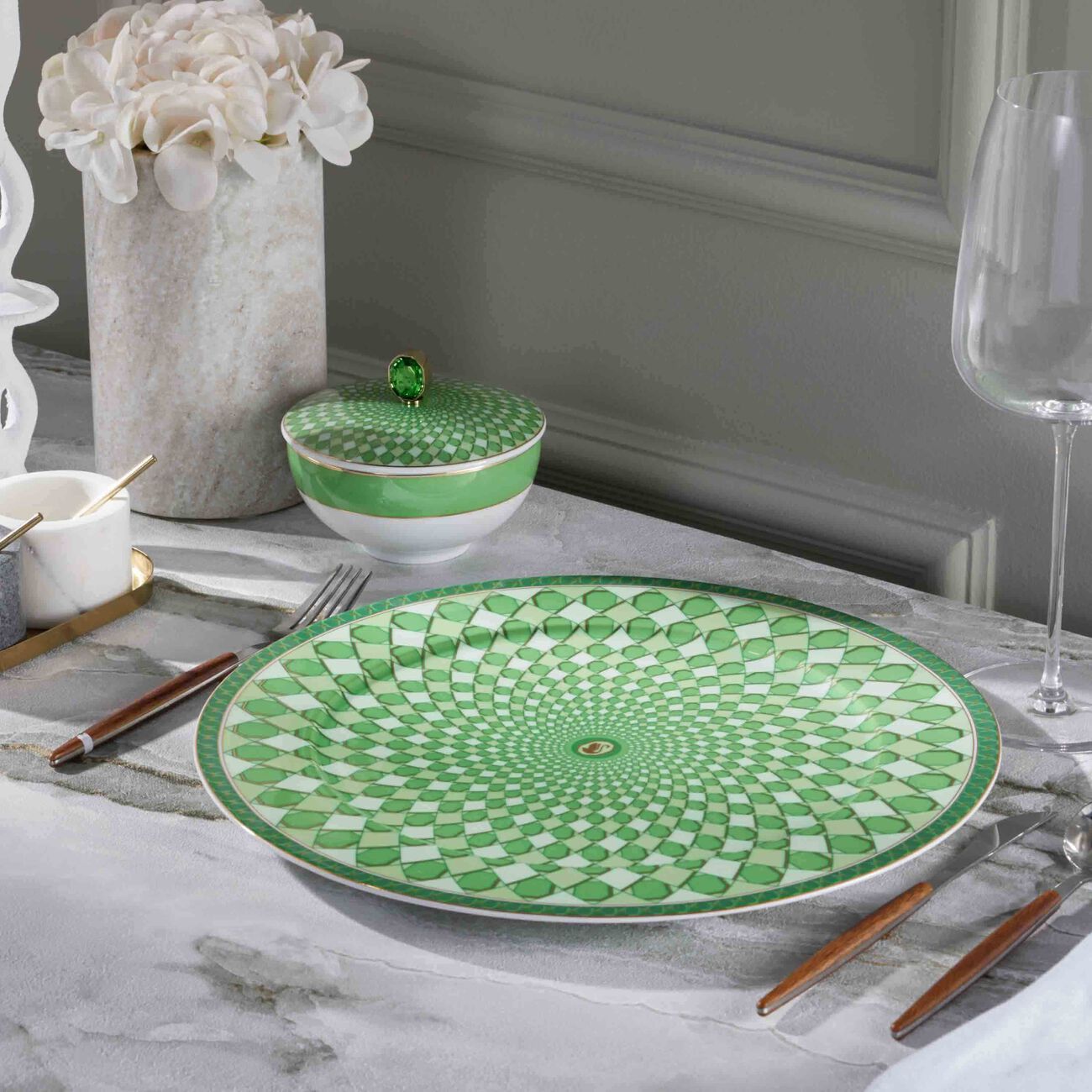 rosenthal signum fern charger plate round green 33cm