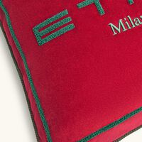 Sponge Embroided Cushion Red etro sponge embroided cushion red